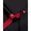 Alimens & Gentle Mens Short Sleeve Dress Shirts Wrinkle Free Solid Casual Button Down Shirts with Pocket(Black Red)