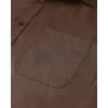 Alimens & Gentle Mens Short Sleeve Dress Shirts Wrinkle Free Solid Casual Button Down Shirts with Pocket(Brown)