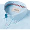 Alimens & Gentle Mens Solid Oxford Shirt Long Sleeve Dress Shirt Work Casual Button Down Shirts with Pocket(Aquamarine)