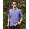 Alimens & Gentle Mens Solid Oxford Shirt Long Sleeve Dress Shirt Work Casual Button Down Shirts with Pocket(Aroyal Blue)