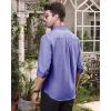 Alimens & Gentle Mens Solid Oxford Shirt Long Sleeve Dress Shirt Work Casual Button Down Shirts with Pocket(Aroyal Blue)