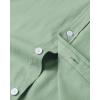 Alimens & Gentle Mens Solid Oxford Shirt Long Sleeve Dress Shirt Work Casual Button Down Shirts with Pocket(Bean Green)