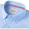 Alimens & Gentle Mens Solid Oxford Shirt Long Sleeve Dress Shirt Work Casual Button Down Shirts with Pocket(Blue)