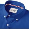 Alimens & Gentle Mens Solid Oxford Shirt Long Sleeve Dress Shirt Work Casual Button Down Shirts with Pocket(Bright Blue)