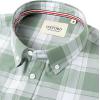 Alimens & Gentle Mens Solid Oxford Shirt Long Sleeve Dress Shirt Work Casual Button Down Shirts with Pocket(Check-b Green)