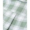 Alimens & Gentle Mens Solid Oxford Shirt Long Sleeve Dress Shirt Work Casual Button Down Shirts with Pocket(Check-b Green)