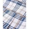 Alimens & Gentle Mens Solid Oxford Shirt Long Sleeve Dress Shirt Work Casual Button Down Shirts with Pocket(Check-light Blue & White)