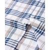 Alimens & Gentle Mens Solid Oxford Shirt Long Sleeve Dress Shirt Work Casual Button Down Shirts with Pocket(Check-light Blue & White)
