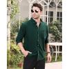 Alimens & Gentle Mens Solid Oxford Shirt Long Sleeve Dress Shirt Work Casual Button Down Shirts with Pocket(Dark Green)