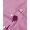 Alimens & Gentle Mens Solid Oxford Shirt Long Sleeve Dress Shirt Work Casual Button Down Shirts with Pocket(Dark Pink)
