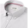 Alimens & Gentle Mens Solid Oxford Shirt Long Sleeve Dress Shirt Work Casual Button Down Shirts with Pocket(Khaki Gery)