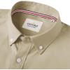 Alimens & Gentle Mens Solid Oxford Shirt Long Sleeve Dress Shirt Work Casual Button Down Shirts with Pocket(Light Khaki)