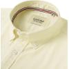 Alimens & Gentle Mens Solid Oxford Shirt Long Sleeve Dress Shirt Work Casual Button Down Shirts with Pocket(Light Yellow)