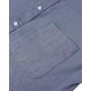 Alimens & Gentle Mens Solid Oxford Shirt Long Sleeve Dress Shirt Work Casual Button Down Shirts with Pocket(Navy)