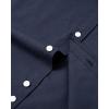 Alimens & Gentle Mens Solid Oxford Shirt Long Sleeve Dress Shirt Work Casual Button Down Shirts with Pocket(Navy Blue)