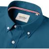 Alimens & Gentle Mens Solid Oxford Shirt Long Sleeve Dress Shirt Work Casual Button Down Shirts with Pocket(Peacock Blue)