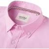Alimens & Gentle Mens Solid Oxford Shirt Long Sleeve Dress Shirt Work Casual Button Down Shirts with Pocket(Pink)