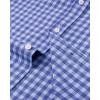 Alimens & Gentle Mens Solid Oxford Shirt Long Sleeve Dress Shirt Work Casual Button Down Shirts with Pocket(Plaid-light Blue)