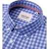 Alimens & Gentle Mens Solid Oxford Shirt Long Sleeve Dress Shirt Work Casual Button Down Shirts with Pocket(Plaid-light Blue)