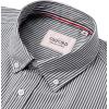 Alimens & Gentle Mens Solid Oxford Shirt Long Sleeve Dress Shirt Work Casual Button Down Shirts with Pocket(Striped-black White)