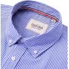 Alimens & Gentle Mens Solid Oxford Shirt Long Sleeve Dress Shirt Work Casual Button Down Shirts with Pocket(Striped-navy Blue)