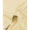 Alimens & Gentle Mens Solid Oxford Shirt Long Sleeve Dress Shirt Work Casual Button Down Shirts with Pocket(Yellow)