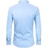 Alimens & Gentle Slim Fit Dress Shirts for Men Long Sleeve Stretch Stain Proof Wrinkle Free Button Down Shirts Formal Shirts(Blue Sky)
