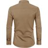 Alimens & Gentle Slim Fit Dress Shirts for Men Long Sleeve Stretch Stain Proof Wrinkle Free Button Down Shirts Formal Shirts(Dark Khaki)