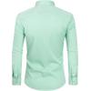 Alimens & Gentle Slim Fit Dress Shirts for Men Long Sleeve Stretch Stain Proof Wrinkle Free Button Down Shirts Formal Shirts(Grass Green)