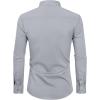 Alimens & Gentle Slim Fit Dress Shirts for Men Long Sleeve Stretch Stain Proof Wrinkle Free Button Down Shirts Formal Shirts(Light Grey)