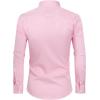 Alimens & Gentle Slim Fit Dress Shirts for Men Long Sleeve Stretch Stain Proof Wrinkle Free Button Down Shirts Formal Shirts(Pink)