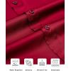Alimens & Gentle Slim Fit Dress Shirts for Men Long Sleeve Stretch Stain Proof Wrinkle Free Button Down Shirts Formal Shirts(Red)