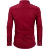 Alimens & Gentle Slim Fit Dress Shirts for Men Long Sleeve Stretch Stain Proof Wrinkle Free Button Down Shirts Formal Shirts(Red)