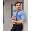 Alimens & Gentle Stretch Mens Dress Shirts Slim Fit Long Sleeve Casual Skinny Muscle Fit Wrinkle Free Button Down Shirt(Classic Blue)