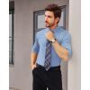 Alimens & Gentle Stretch Mens Dress Shirts Slim Fit Long Sleeve Casual Skinny Muscle Fit Wrinkle Free Button Down Shirt(Cool Blue)