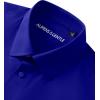 Alimens & Gentle Stretch Mens Dress Shirts Slim Fit Long Sleeve Casual Skinny Muscle Fit Wrinkle Free Button Down Shirt(Klein Blue)