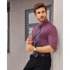 Alimens & Gentle Stretch Mens Dress Shirts Slim Fit Long Sleeve Casual Skinny Muscle Fit Wrinkle Free Button Down Shirt(Mellow Mauve)