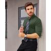 Alimens & Gentle Stretch Mens Dress Shirts Slim Fit Long Sleeve Casual Skinny Muscle Fit Wrinkle Free Button Down Shirt(Olive)