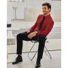 Alimens & Gentle Stretch Mens Dress Shirts Slim Fit Long Sleeve Casual Skinny Muscle Fit Wrinkle Free Button Down Shirt(Ruby Red)