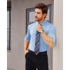 Alimens & Gentle Stretch Mens Dress Shirts Slim Fit Long Sleeve Casual Skinny Muscle Fit Wrinkle Free Button Down Shirt(Sky Blue)
