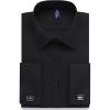 Alimens & Gentle French Cuff Regular Fit Dress Shirts (Cufflink Included)(Black)