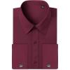 Alimens & Gentle French Cuff Regular Fit Dress Shirts (Cufflink Included)(Flex-red Flame)