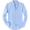 Alimens & Gentle Mens Solid Oxford Shirt Long Sleeve Dress Shirt Work Casual Button Down Shirts with Pocket(Blue)