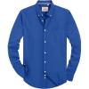 Alimens & Gentle Mens Solid Oxford Shirt Long Sleeve Dress Shirt Work Casual Button Down Shirts with Pocket(Bright Blue)