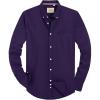 Alimens & Gentle Mens Solid Oxford Shirt Long Sleeve Dress Shirt Work Casual Button Down Shirts with Pocket(Dark Purple)