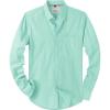 Alimens & Gentle Mens Solid Oxford Shirt Long Sleeve Dress Shirt Work Casual Button Down Shirts with Pocket(Green)