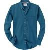 Alimens & Gentle Mens Solid Oxford Shirt Long Sleeve Dress Shirt Work Casual Button Down Shirts with Pocket(Peacock Blue)
