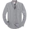 Alimens & Gentle Mens Solid Oxford Shirt Long Sleeve Dress Shirt Work Casual Button Down Shirts with Pocket(Striped-black White)