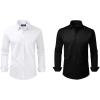 Alimens & Gentle Men’s Stretch Stain Shield and Wrinkle Free Long Sleeve Solid Business Wedding Button Down Shirts