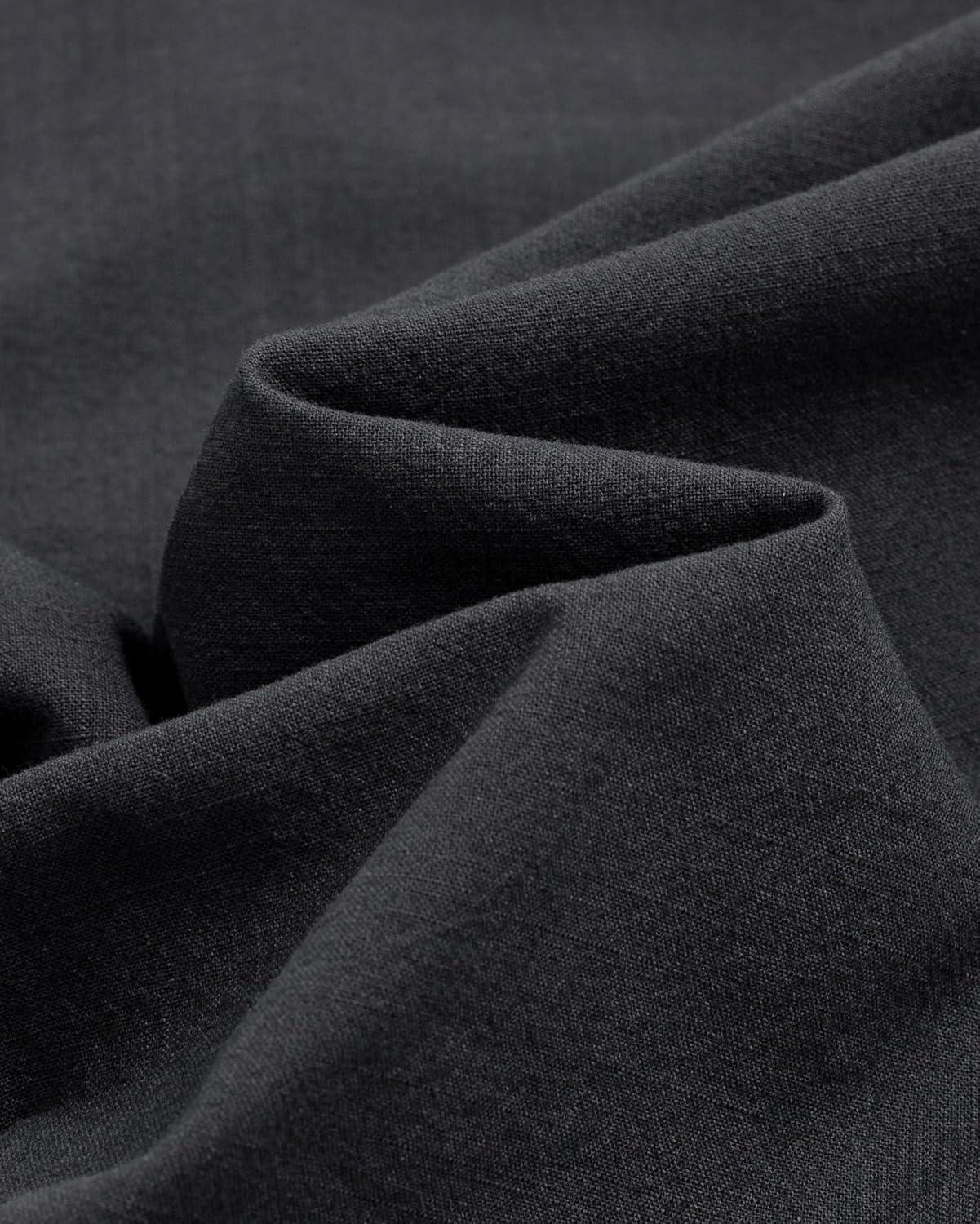 imageAlimens amp Gentle Mens Cotton Linen Shirts Long Sleeve Button Down Shirt Band Collar Beach ShirtsBlack